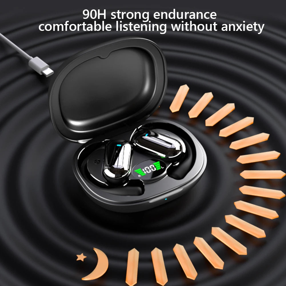 BT 5.3 AI Translation Earbuds with Ear Hook Translator Headphones Open Ear Headphones for Running Fitness Learning Accessories