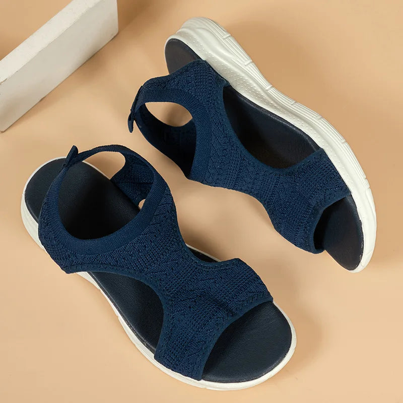 Women Summer Shoes 2025 New Mesh Fish Platform Sandals Women's Open Toe Wedge Sandals Ladies Light Casual Shoes Zapatillas Muje