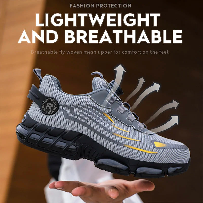 Indestructible Steel Toe Protective Safety Shoes Slip Resistant Abrasion Resistant Work Shoes Men Tough Comfortable Sneakers New