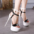 17cm High Heels Sandals Women Sexy Peep Toe Platform Ankle Buckle Strap Super-high Heel Shoe Party Pumps Gladiator Sandal