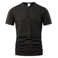 T Shirt Men Casual High Quality Summer Short Sleeve Henry neck Mens T Shirts Fashion Basic T-shirt Male