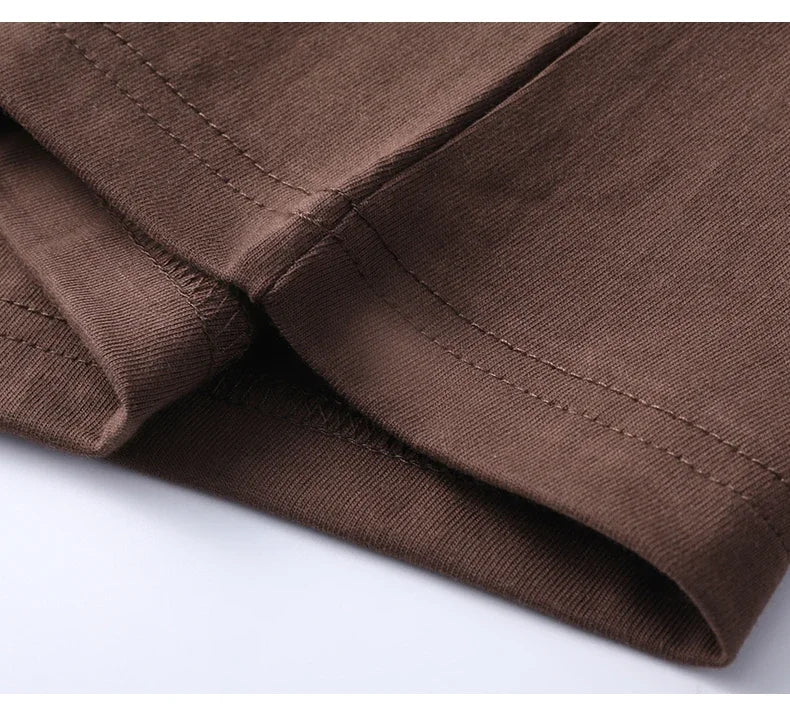 100% Pure Cotton Summer High-end Brand Men's Short Sleeve Round Neck Fashionable Style Half Sleeved Top Breathable T-shirt